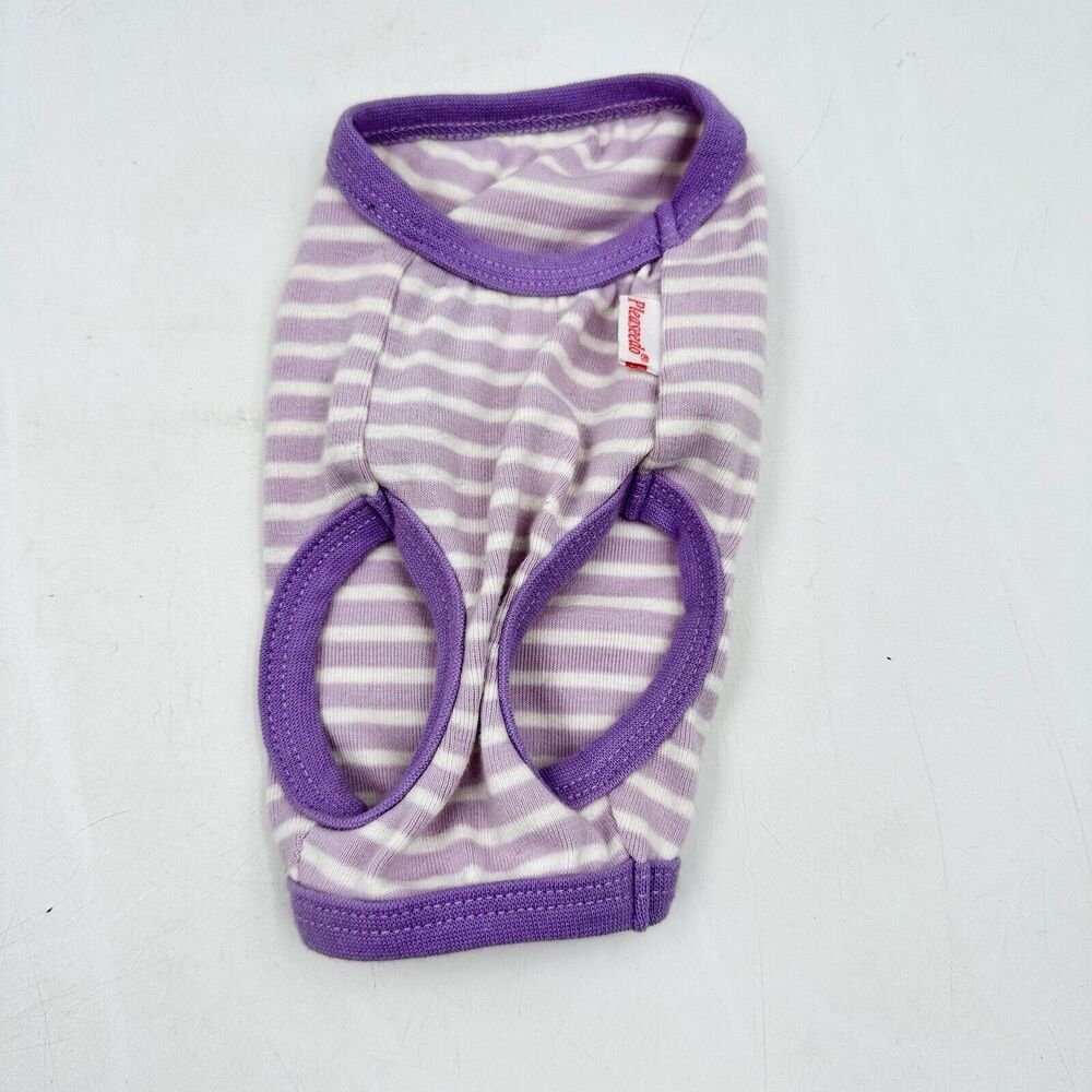 XS 2.5-4.5 lbs Cotton Dog Sweatshirt Sweater Puppy Teacup Purple Stripe - Picture 3 of 6
